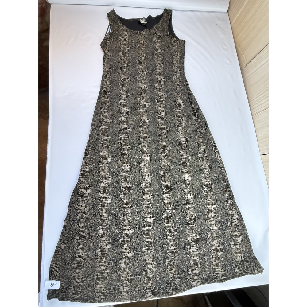 Vintage 90s TEDDI Snakeskin Print Tank Maxi Dress Size 8 Reptile Bodycon